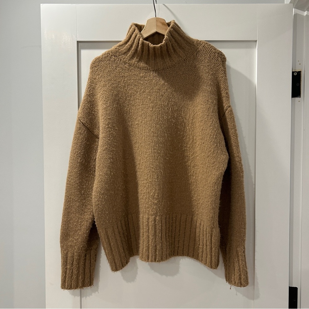 Cozy Tan Turtleneck Sweater